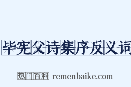 毕宪父诗集序反义词是什么意思的图片